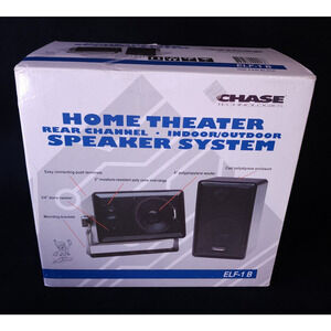 Chase Home Theater Rear Channel Indoor Outdoor Speaker System ELF-1 B w/ Bracket